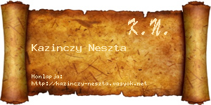 Kazinczy Neszta névjegykártya